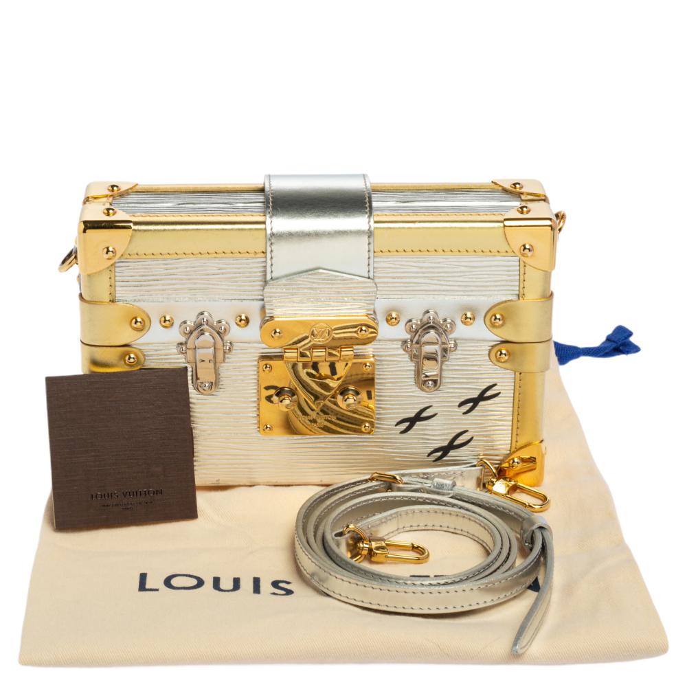 Louis Vuitton Metallic Silver/Gold Epi Leather Petite Malle Bag 5