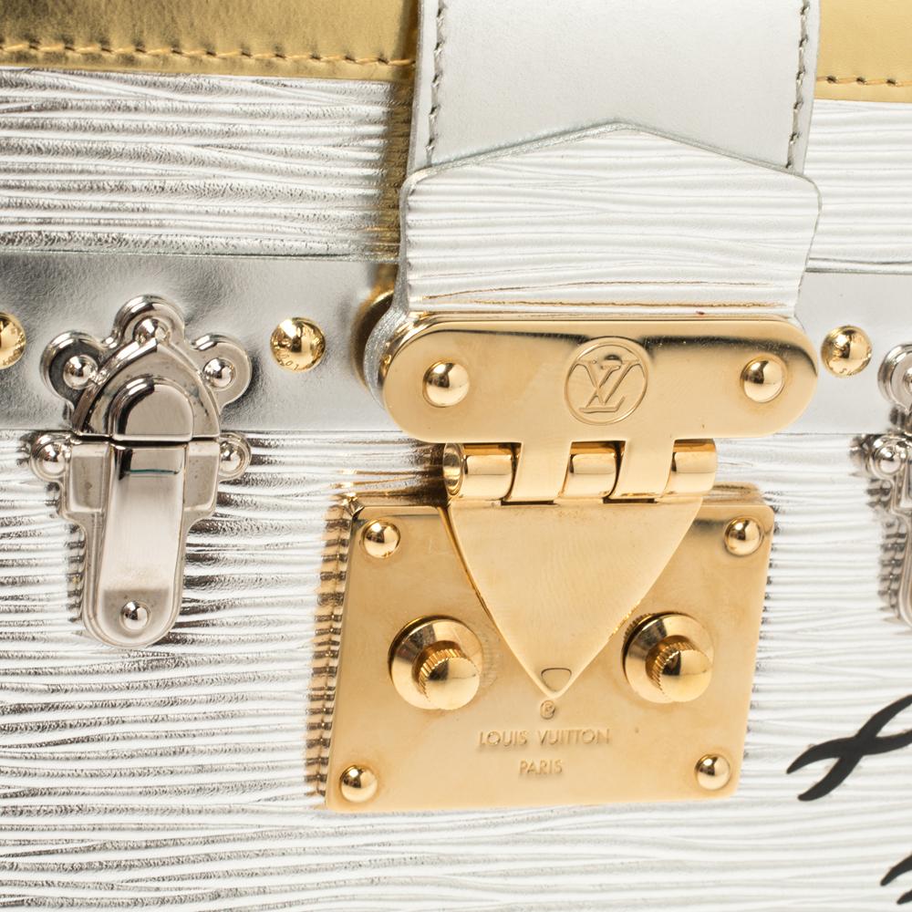 Louis Vuitton Metallic Silver/Gold Epi Leather Petite Malle Bag 2