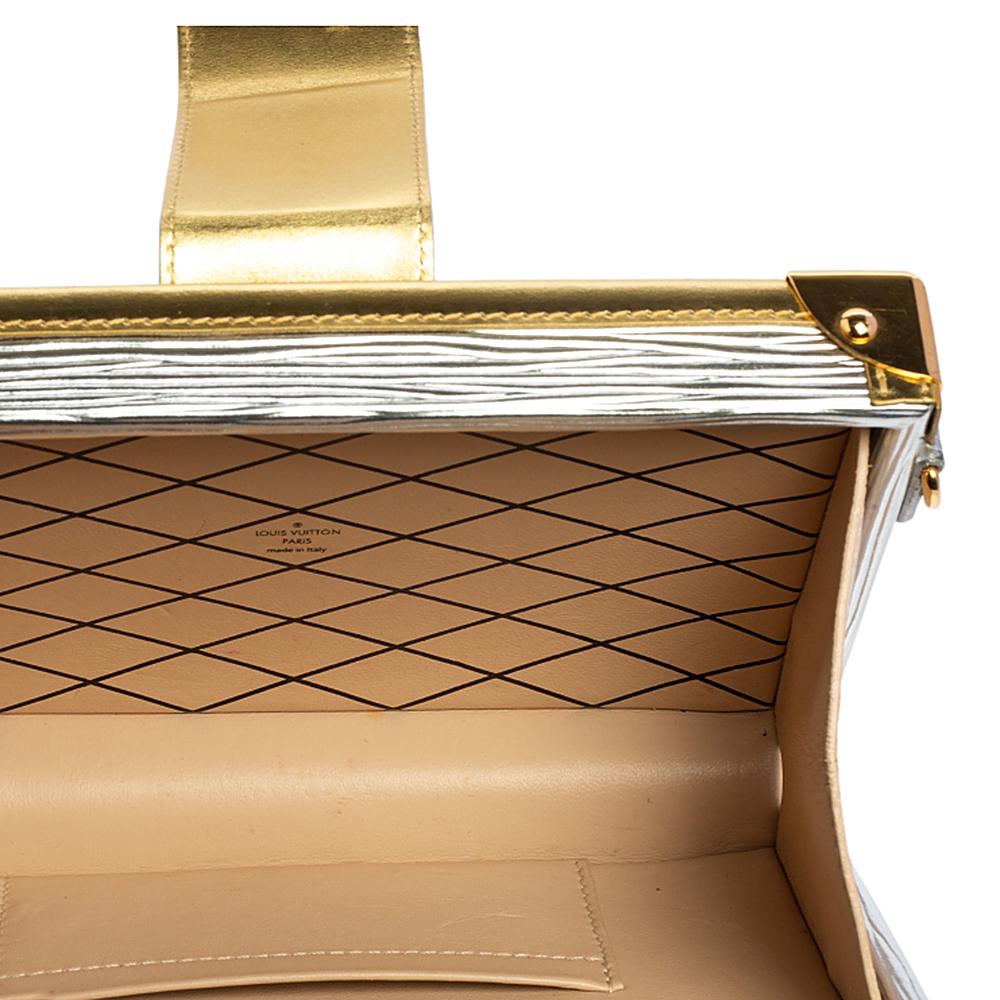 Louis Vuitton Metallic Silver/Gold Epi Leather Petite Malle Bag 1