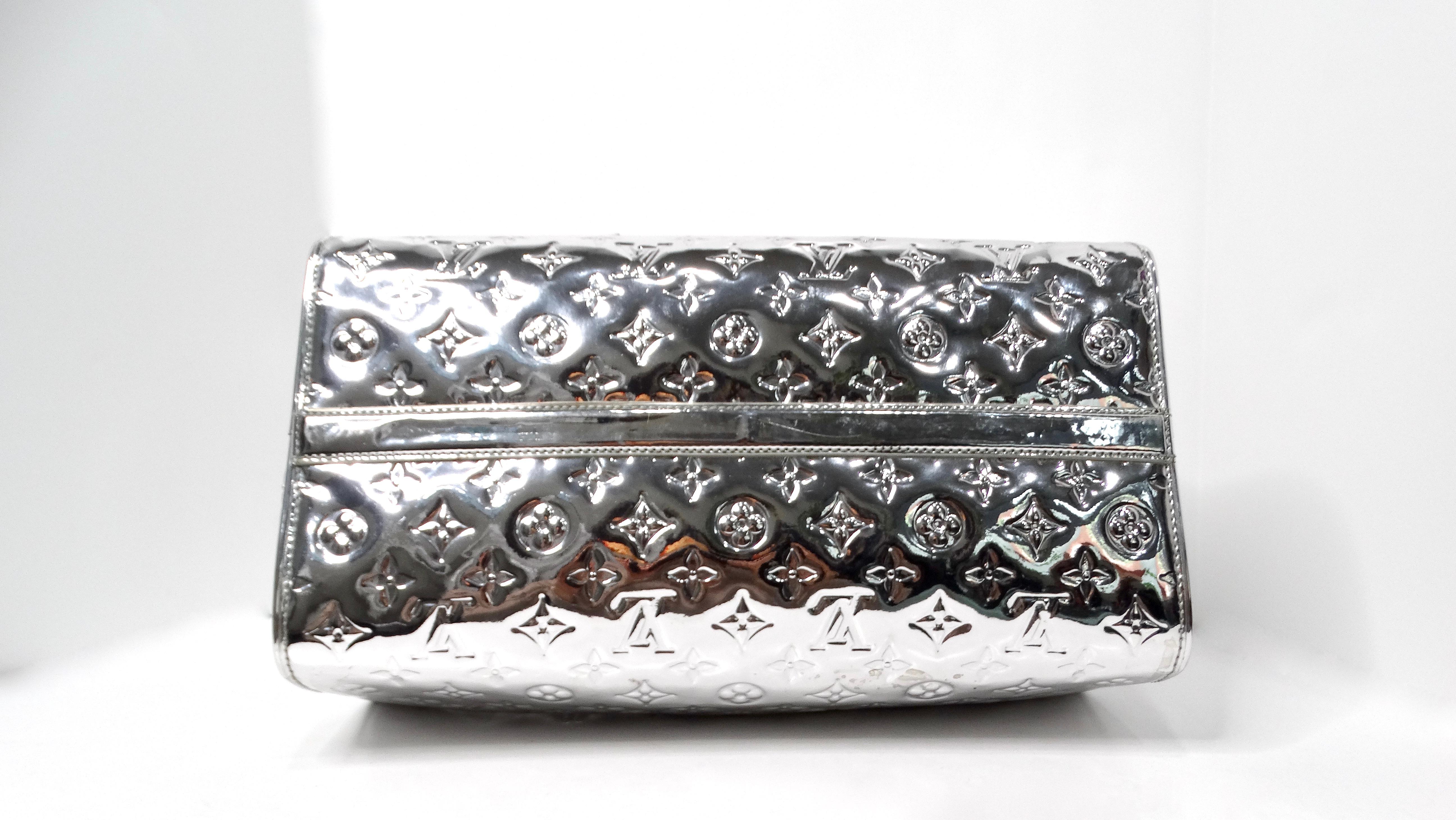 Louis Vuitton Metallic Silver Monogram Miroir Speedy Duffle Bag In Good Condition In Scottsdale, AZ