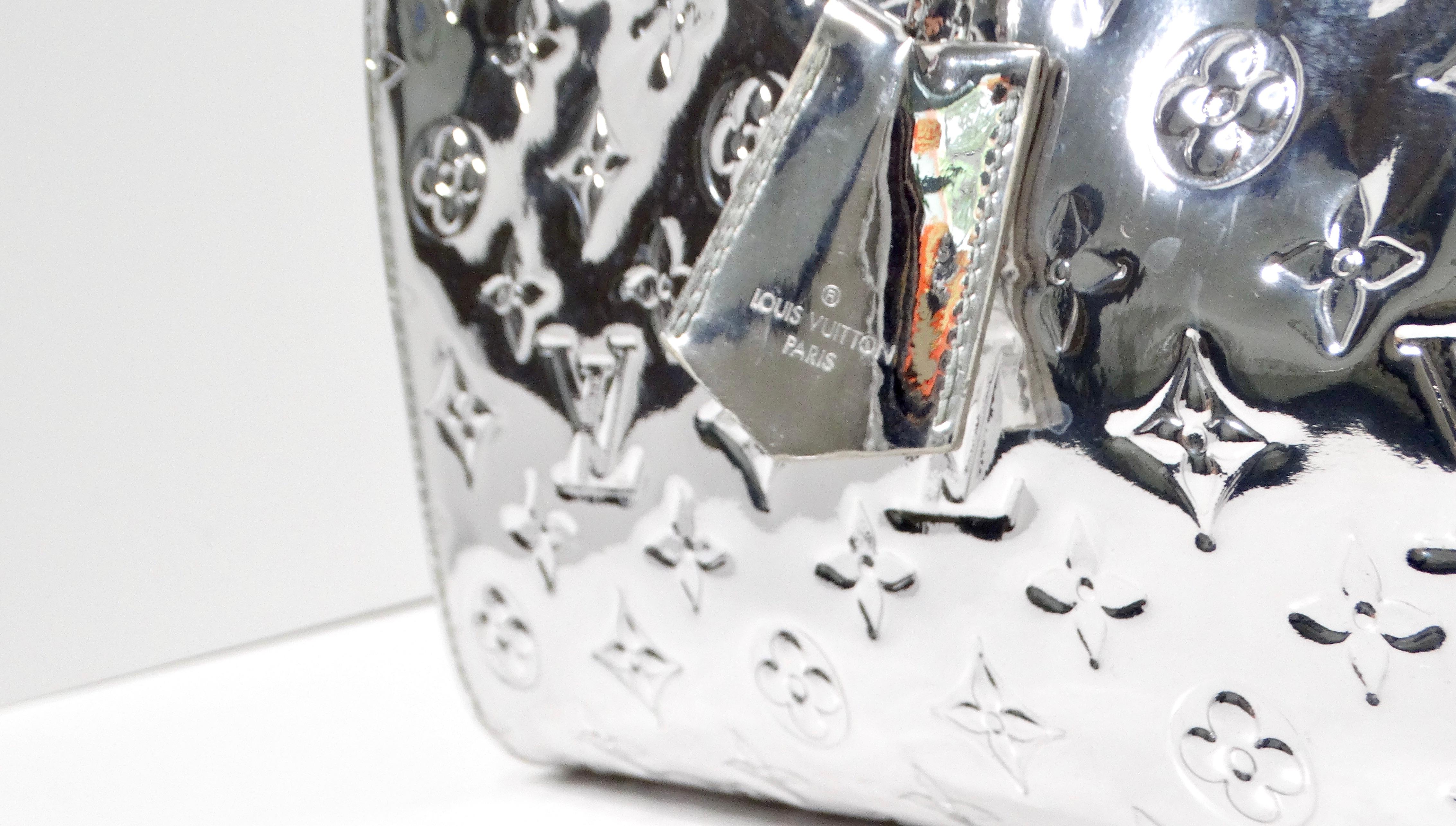 Louis Vuitton Metallic Silver Monogram Miroir Speedy Duffle Bag 3