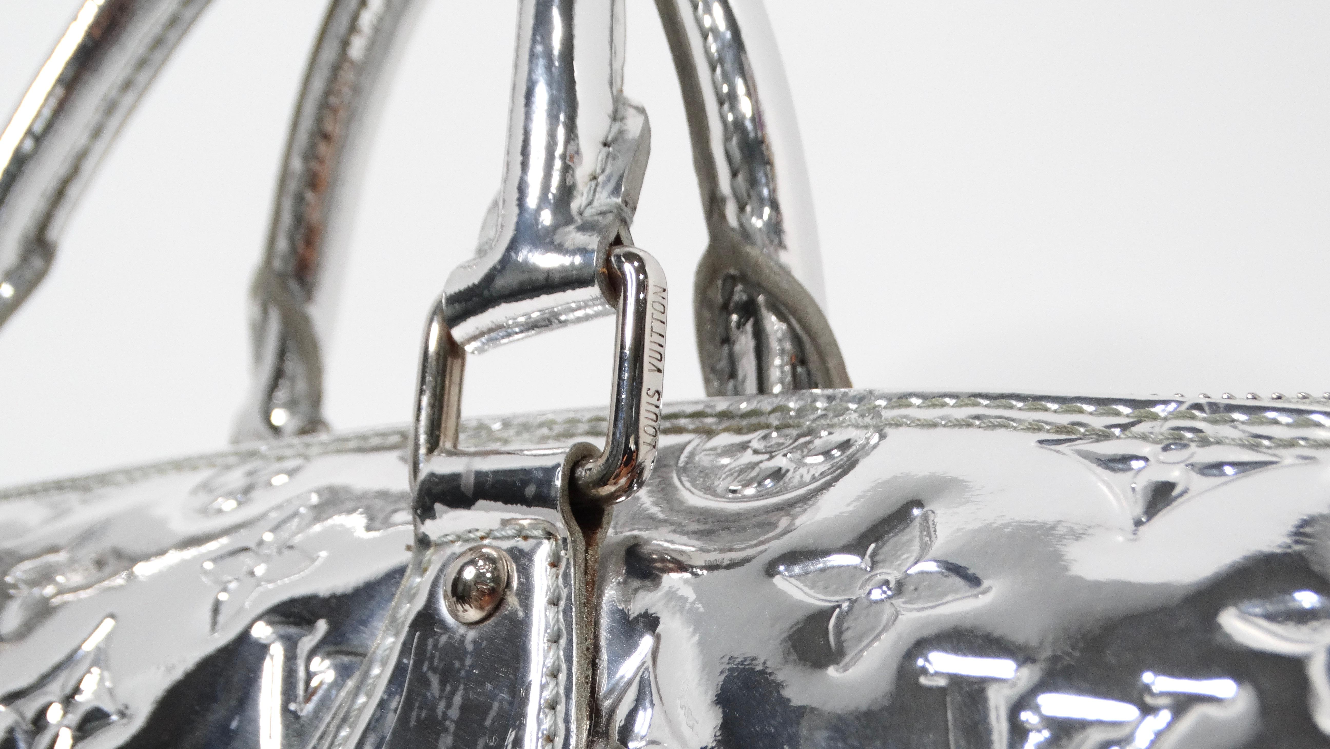 Louis Vuitton Metallic Silver Monogram Miroir Speedy Duffle Bag 4