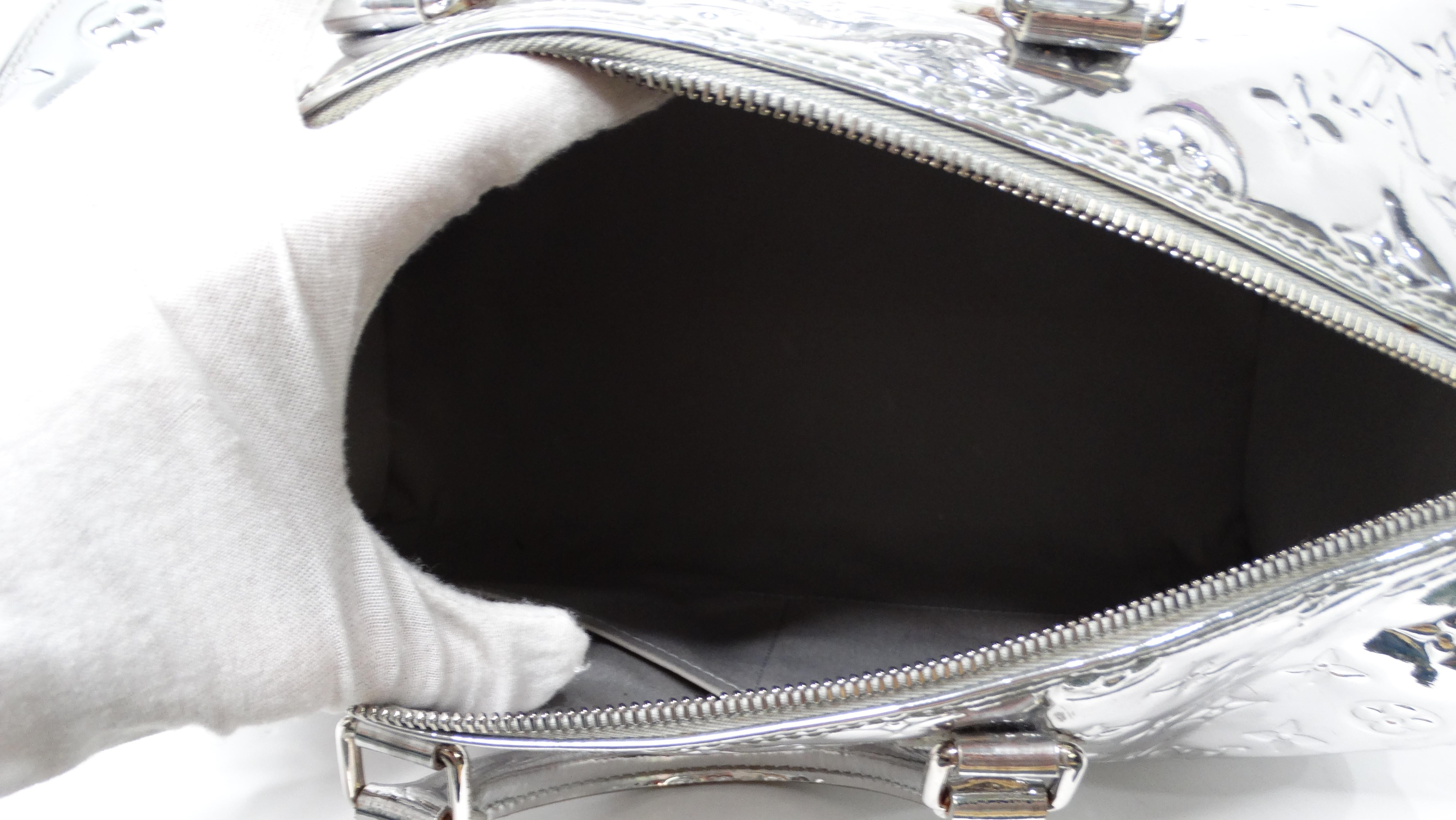 Louis Vuitton Metallic Silver Monogram Miroir Speedy Duffle Bag 5