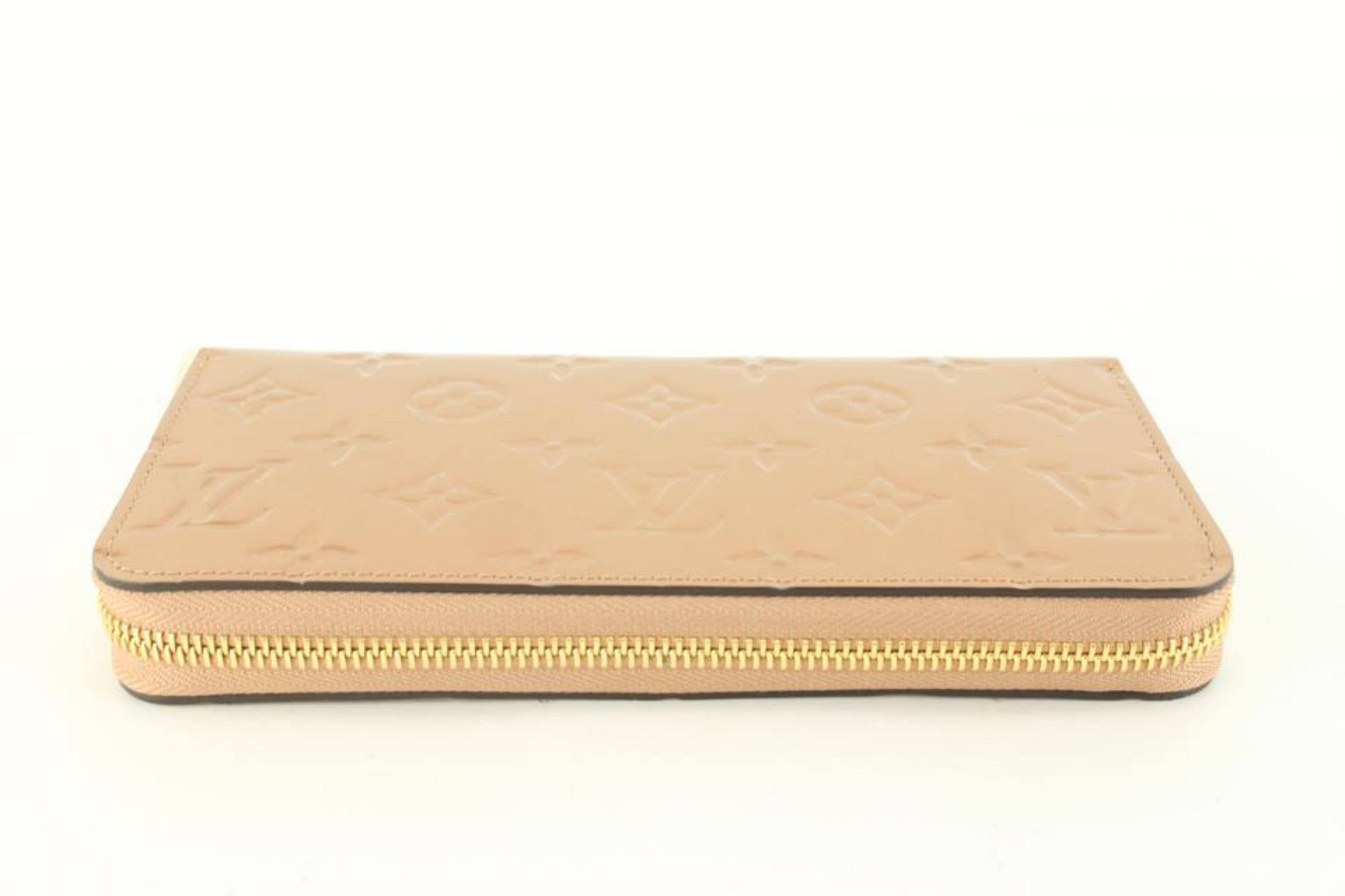 Louis Vuitton Metallic Vernis Rose Gold Zippy Wallet Long 6lz82s In New Condition In Dix hills, NY