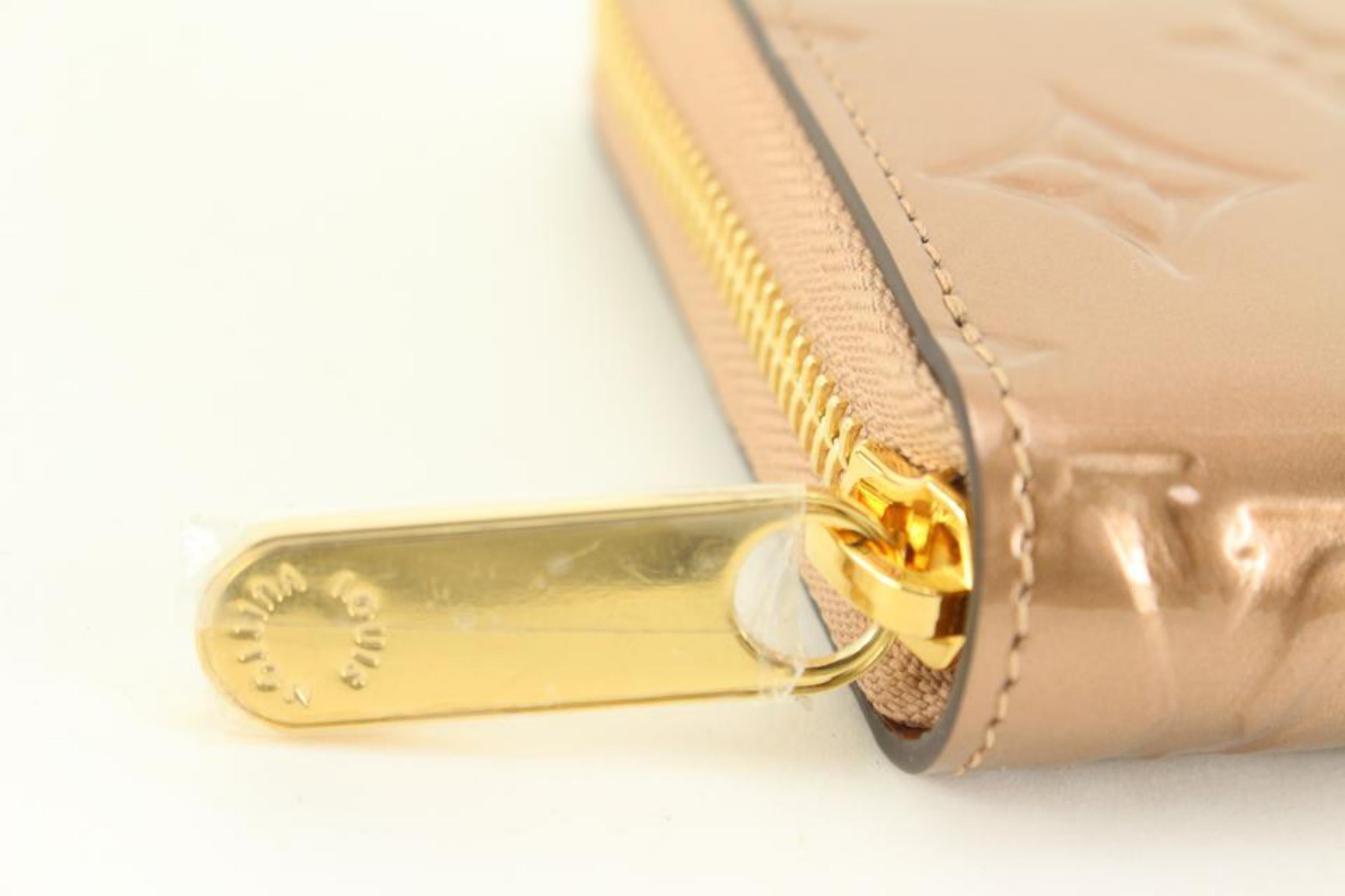 Louis Vuitton Metallic Vernis Rose Gold Zippy Wallet Long 6lz82s 1