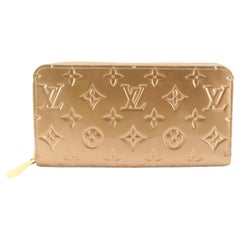 Louis Vuitton Metallic Vernis Rose Gold Zippy Wallet Long 6lz82s