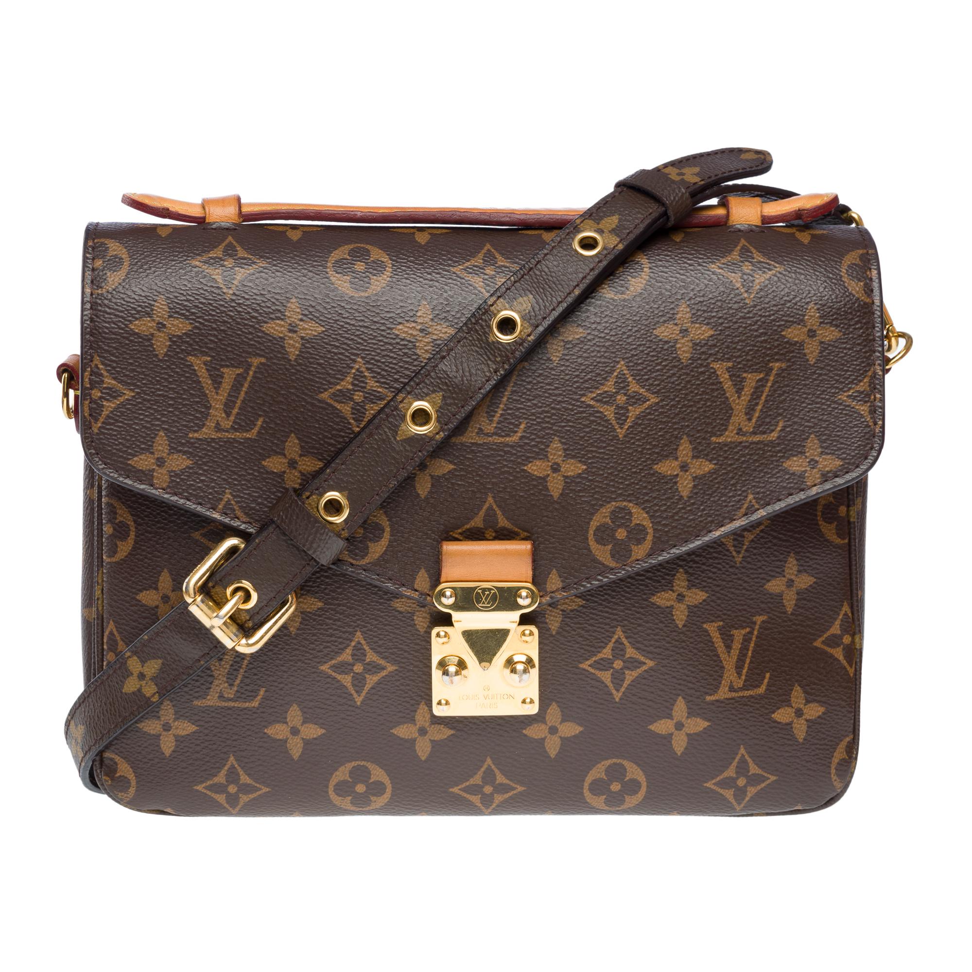 Black Louis Vuitton Metis shoulder bag in brown monogram coated canvas, GHW For Sale