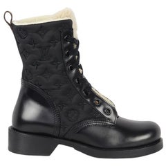 Louis Vuitton Metropolis - Bottines en nylon et cuir doublées de peau de mouton Eu 38,5