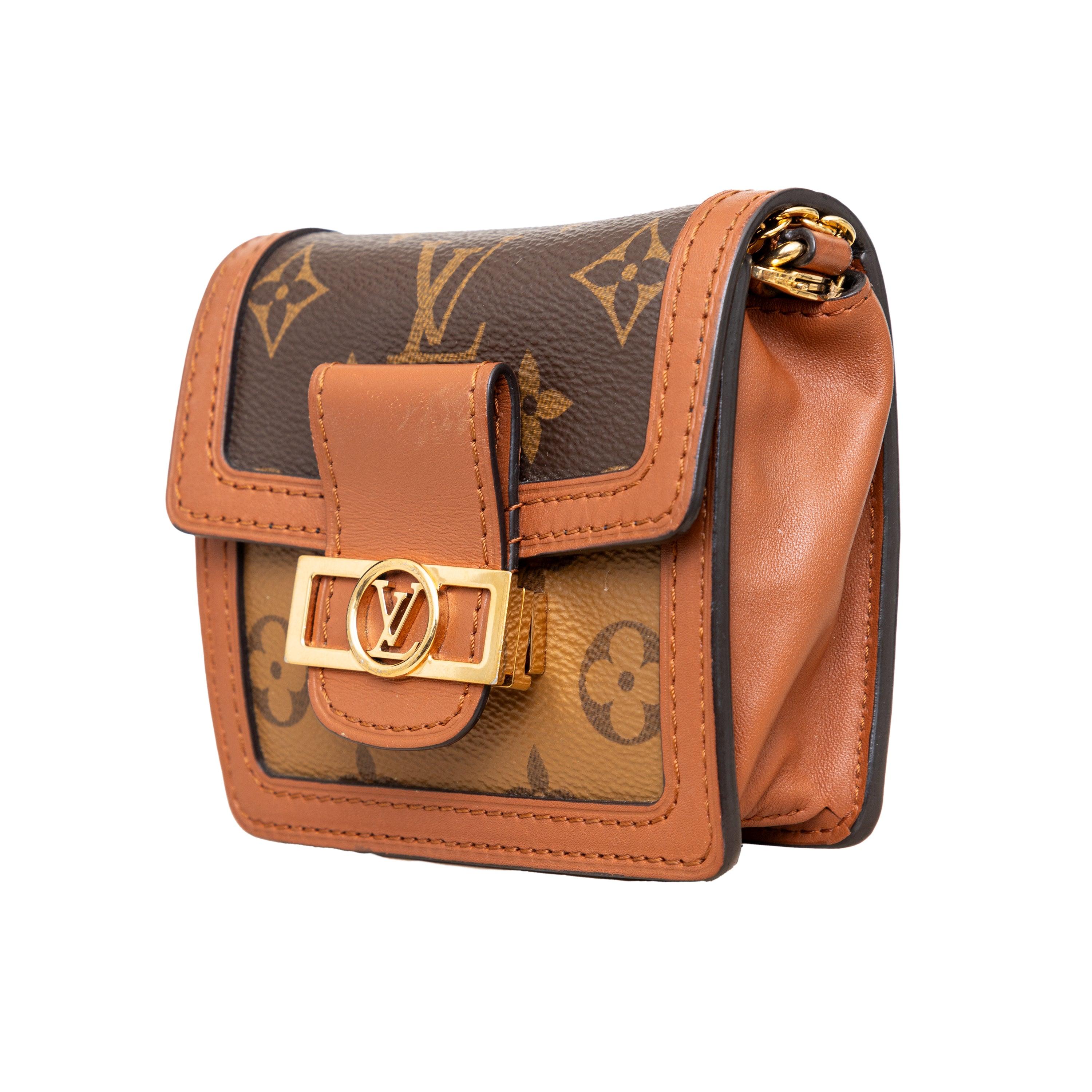 Brown Louis Vuitton Micro Dauphine Two Way Bag - '20s For Sale