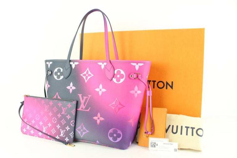 Louis Vuitton Midnight Fuchsia Neverfull MM Tote with Pouch