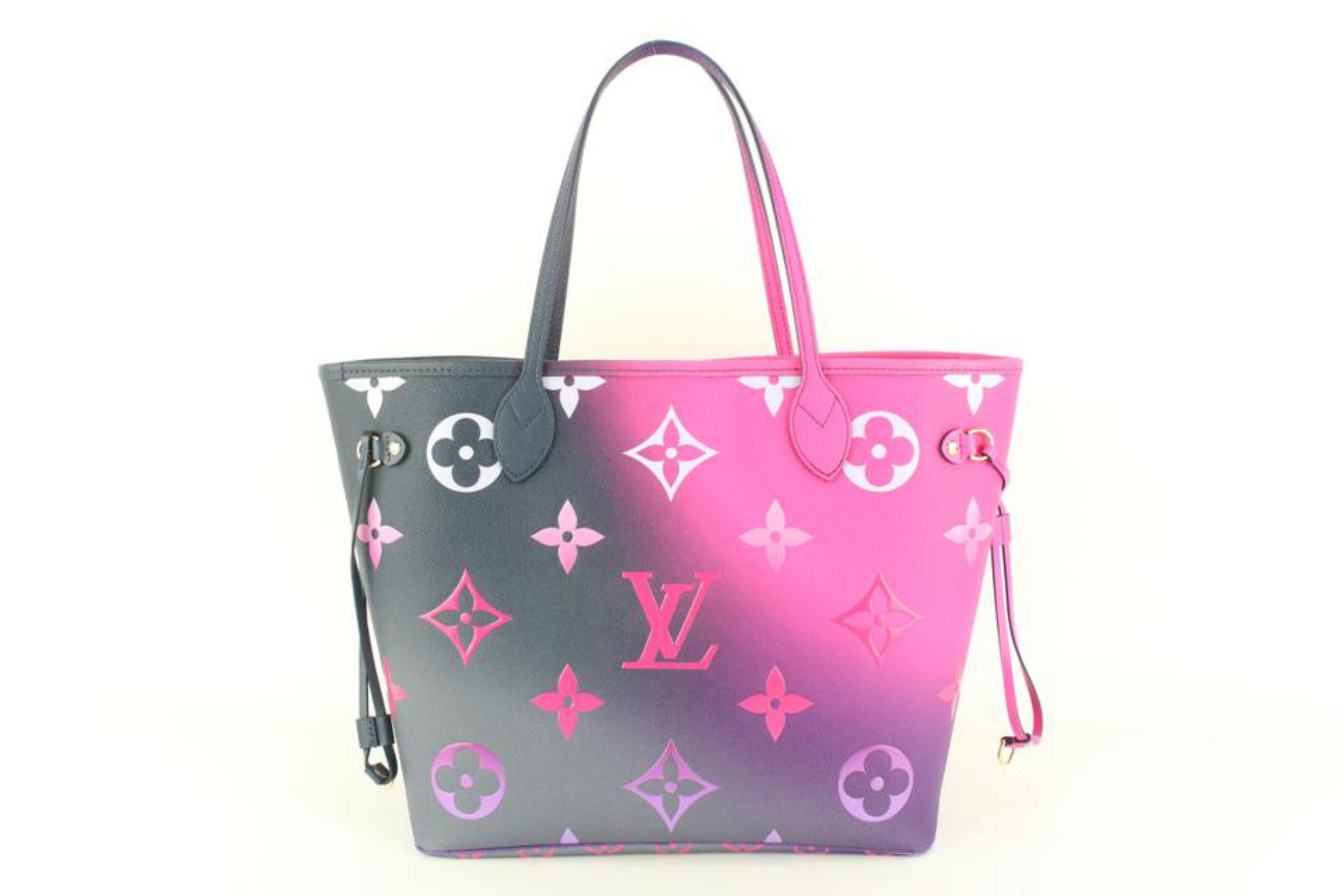 Women's Louis Vuitton Midnight Fuchsia Neverfull MM Tote with Pouch 47lz511s