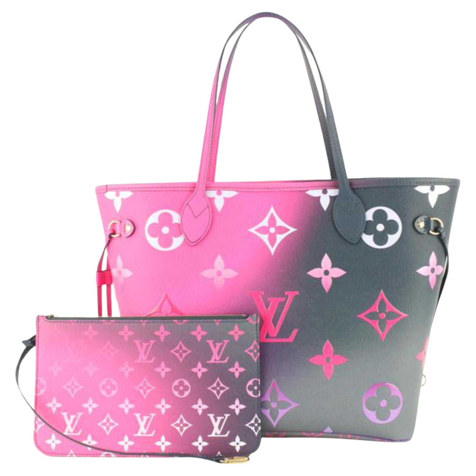 Louis Vuitton Midnight Fuchsia Neverfull MM Tote with Pouch 47lz511s