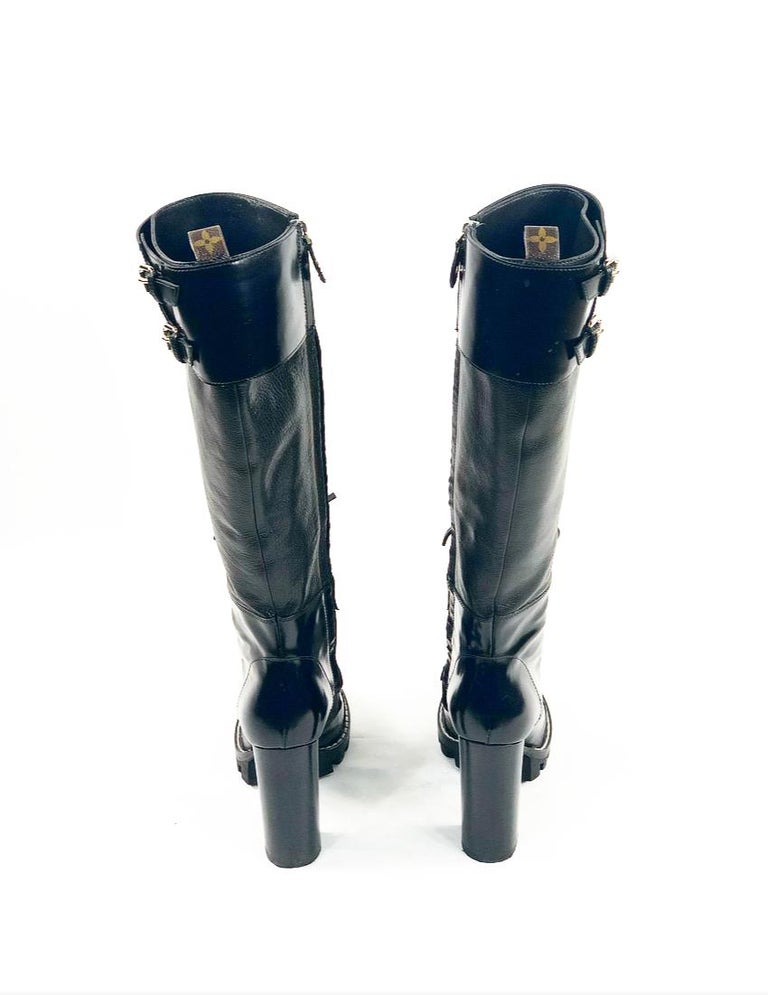 Louis Vuitton Fall 2011 44 shoe  Heeled rain boots, Leather thigh high  boots, Knee high platform boots