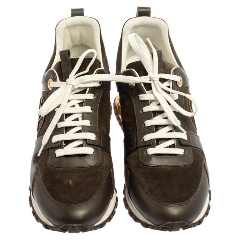 At Auction: Louis Vuitton - Leather & Suede Run Away Sneakers