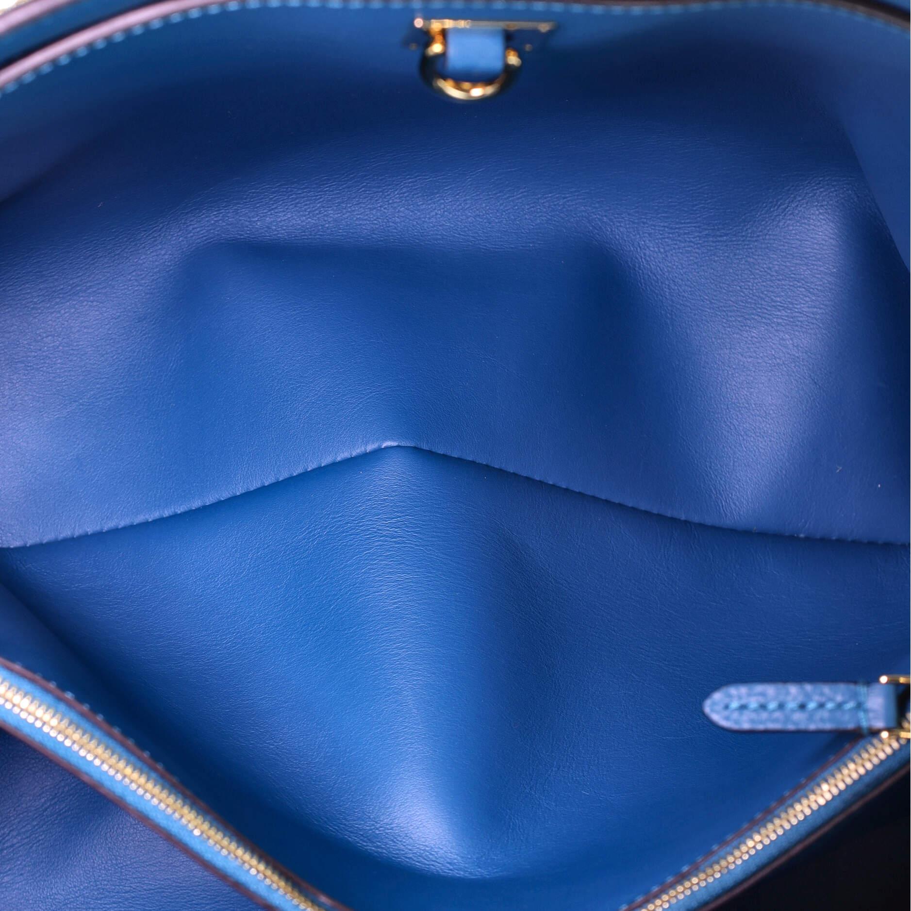 Blue Louis Vuitton Milla Handbag Veau Nuage Calfskin MM