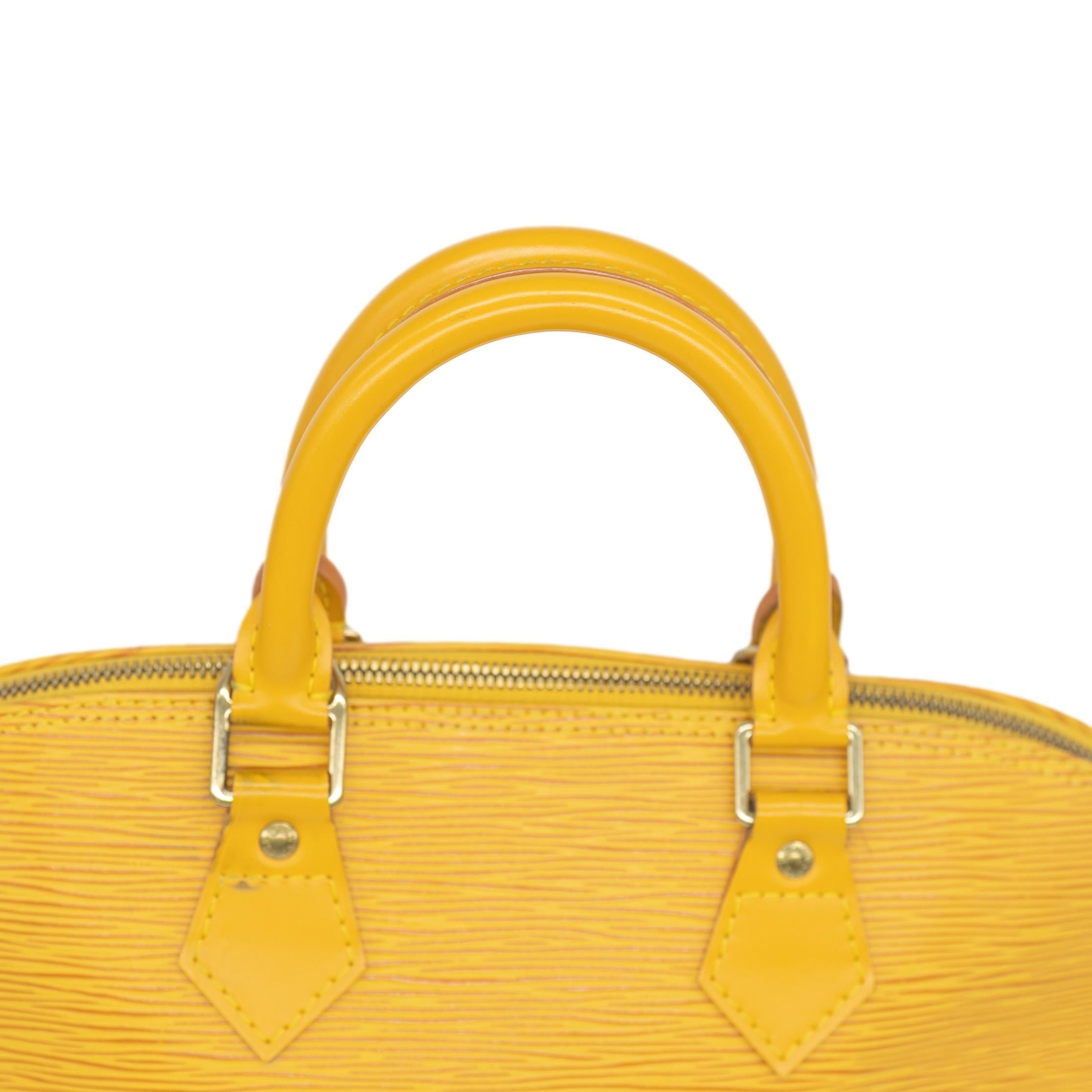 Louis Vuitton Mimosa Yellow EPI Leather Alma PM Top Handle Bag, 1996. For Sale 1