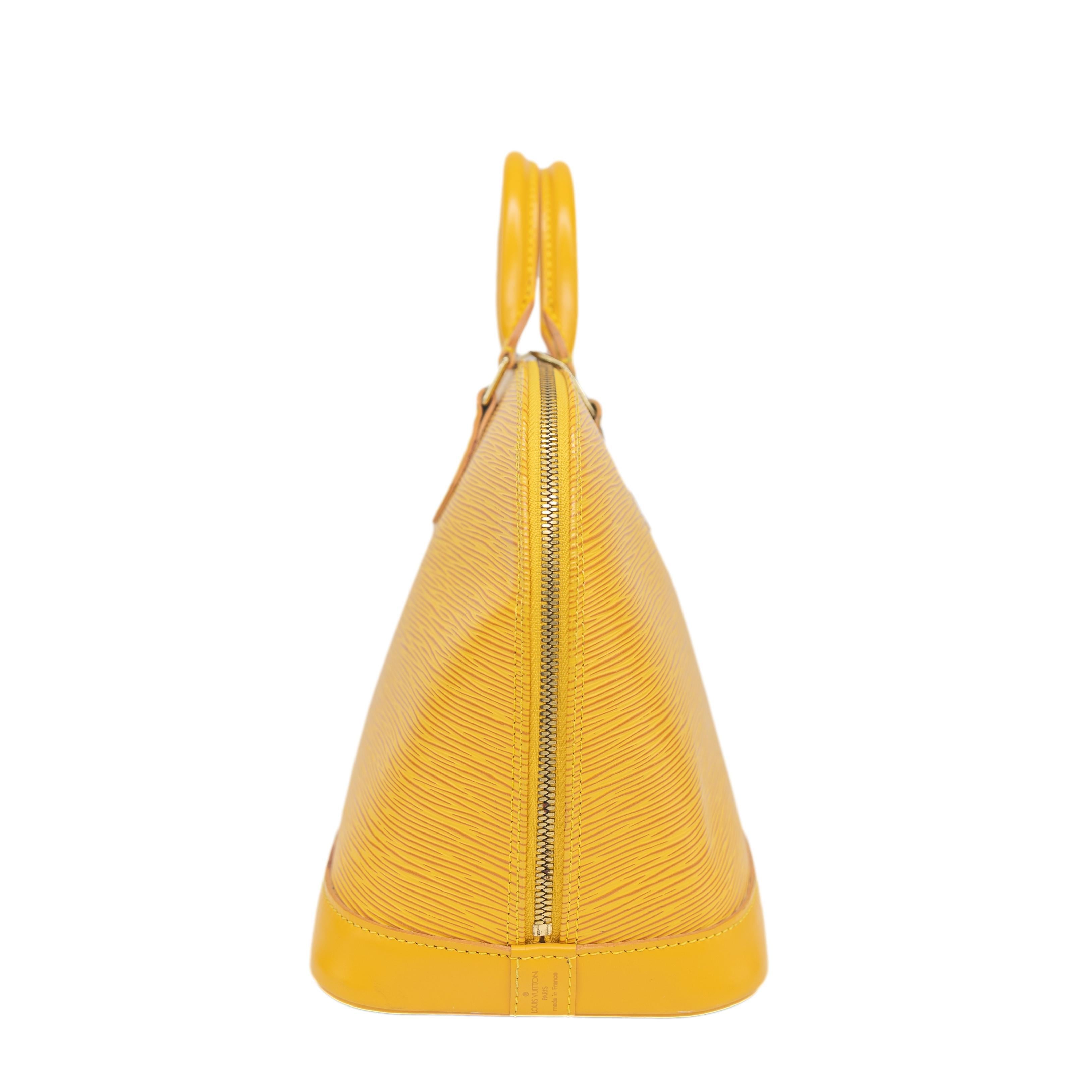 Louis Vuitton Mimosa Yellow EPI Leather Alma PM Top Handle Bag, 1996. For Sale 4