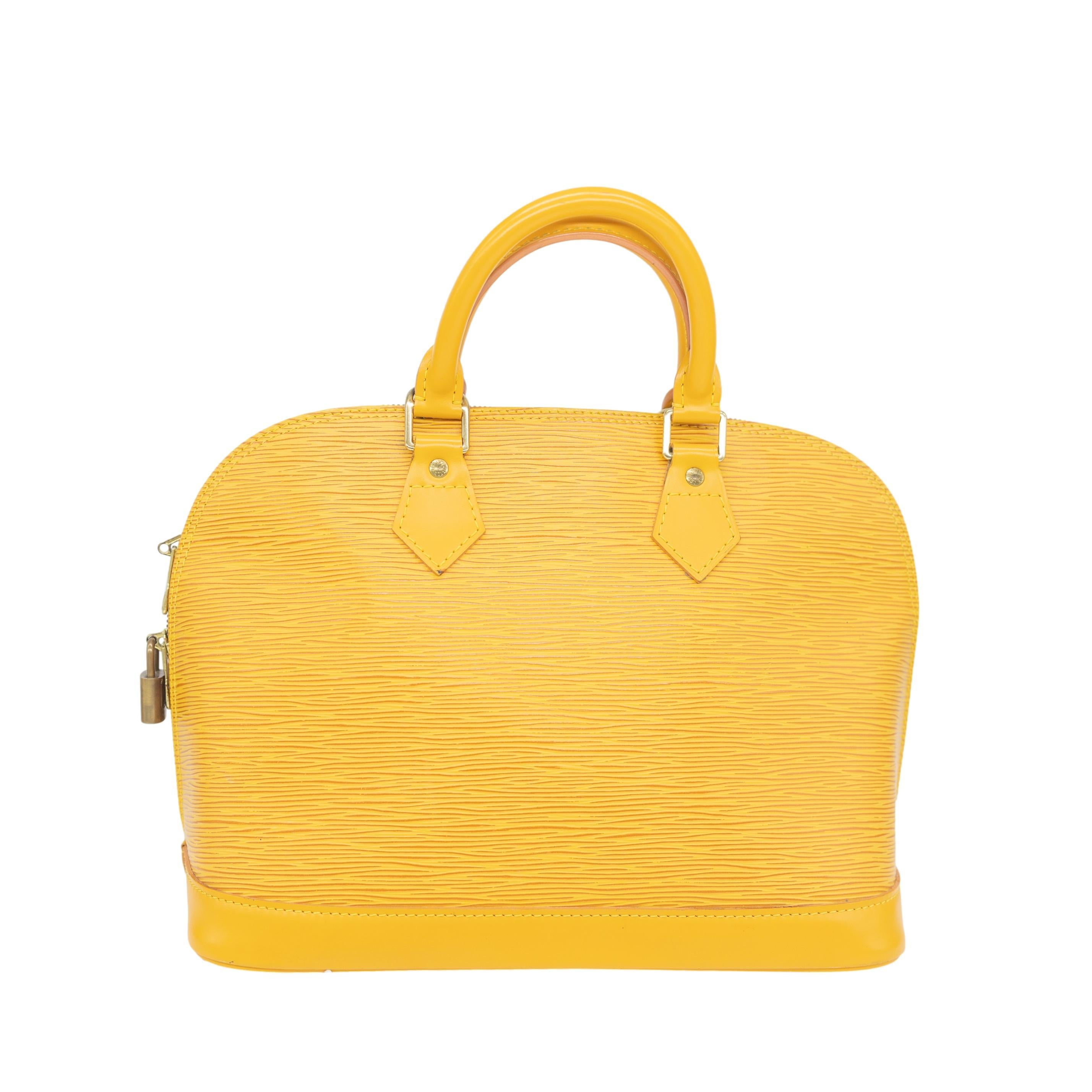 Louis Vuitton Mimosa Yellow EPI Leather Alma PM Top Handle Bag, 1996. For Sale 5