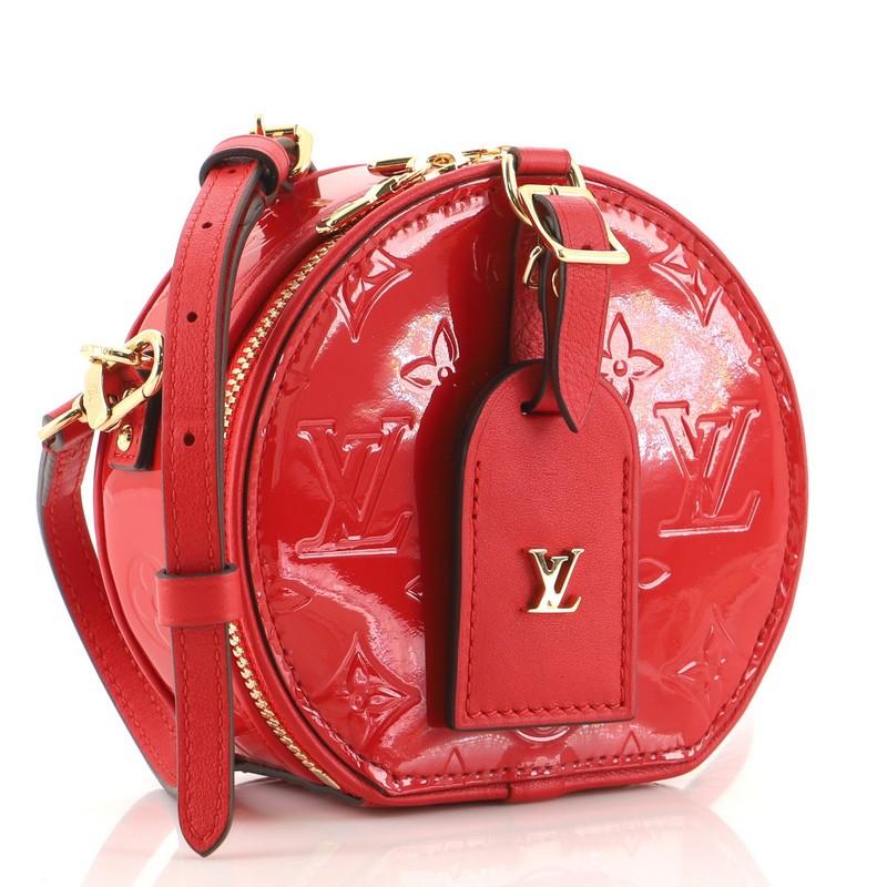 Louis Vuitton Red Monogram Vernis Leather Boite Chapeau Shoulder Bag Louis  Vuitton