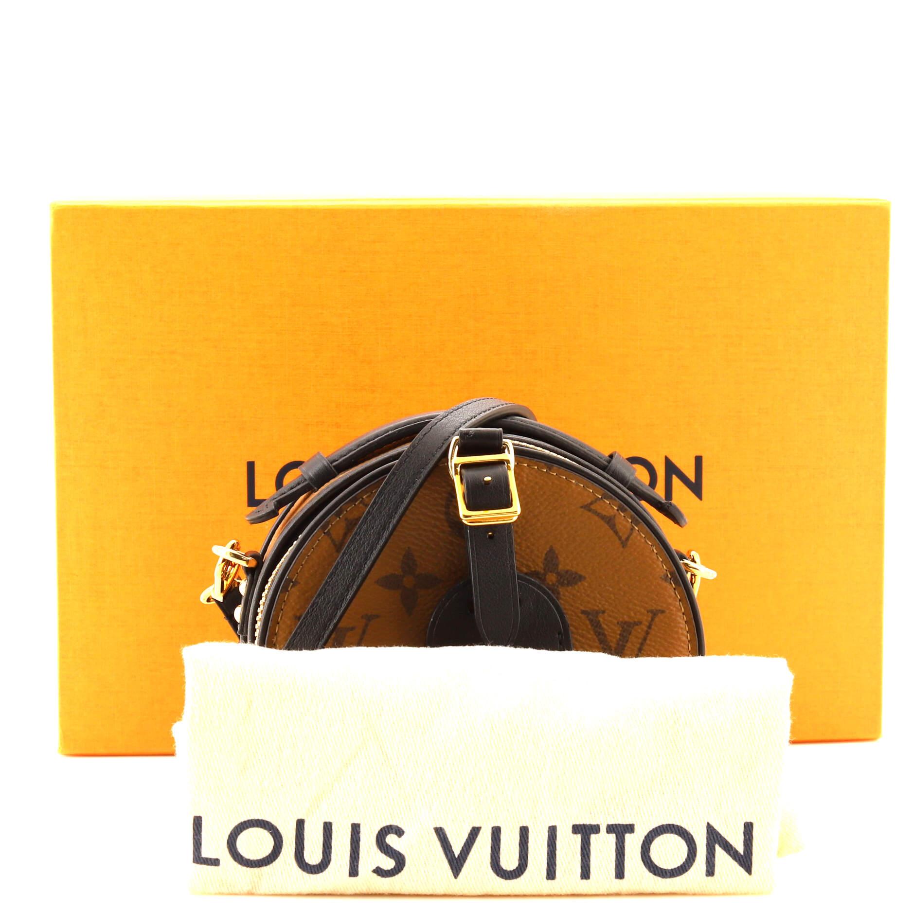 Louis Vuitton Petite Boite Chapeau Bag Reverse Monogram Canvas and Leopard  at 1stDibs
