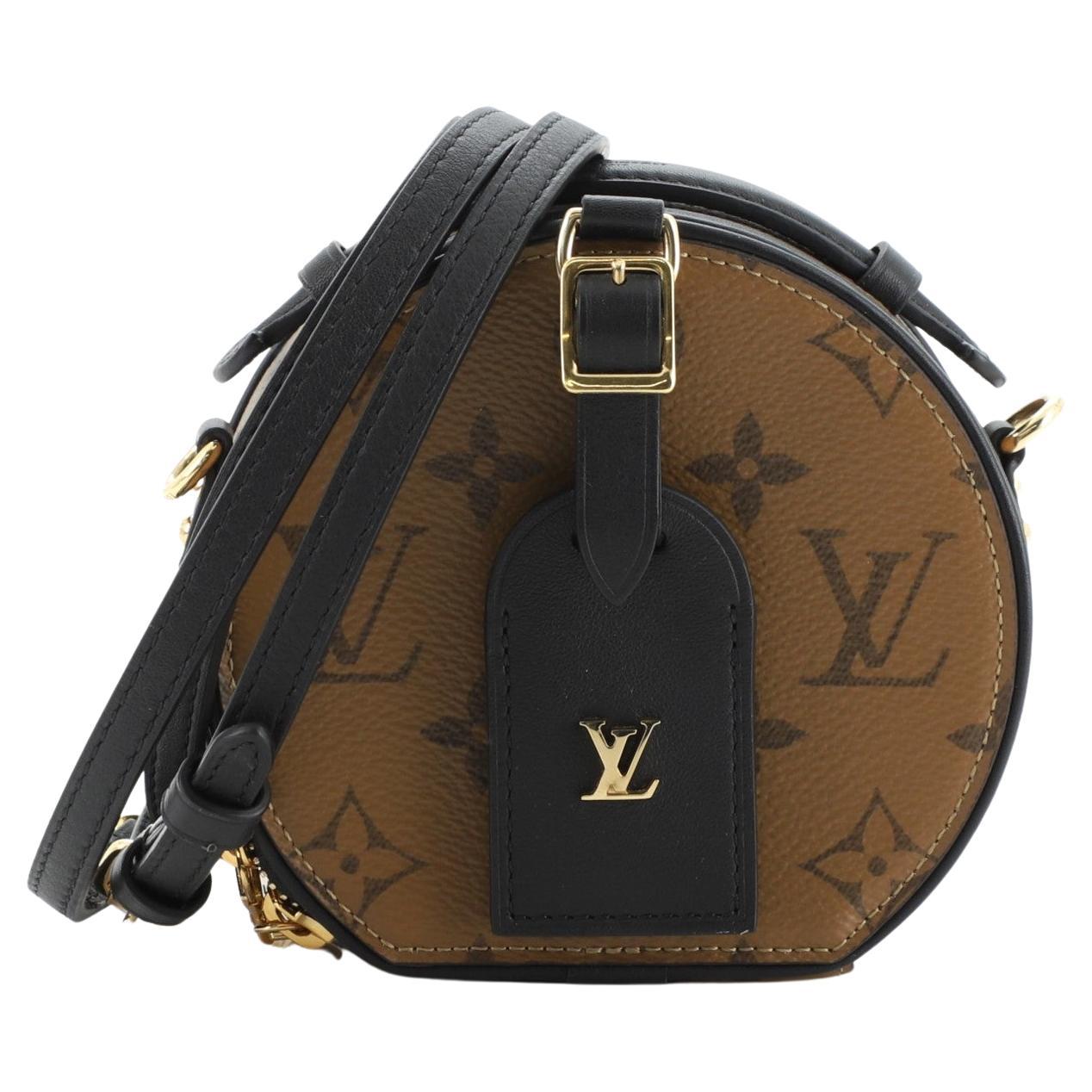 Louis Vuitton Petite Boite Chapeau Reverse Monogram Canvas Shoulder Bag Brown