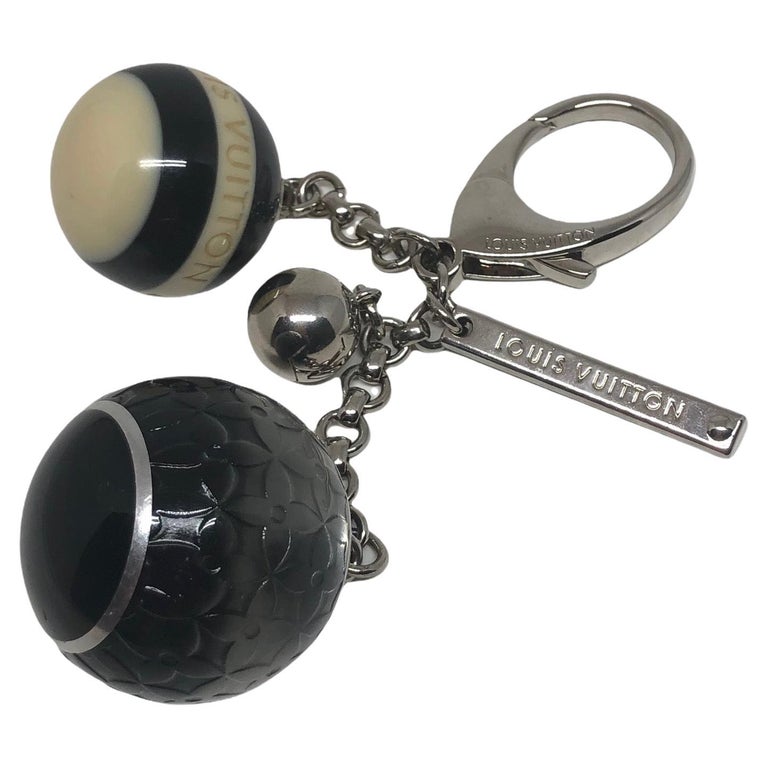 Louis Vuitton Bag Charm Key Ring Ball Bijoux Mini Lin M95507 USED
