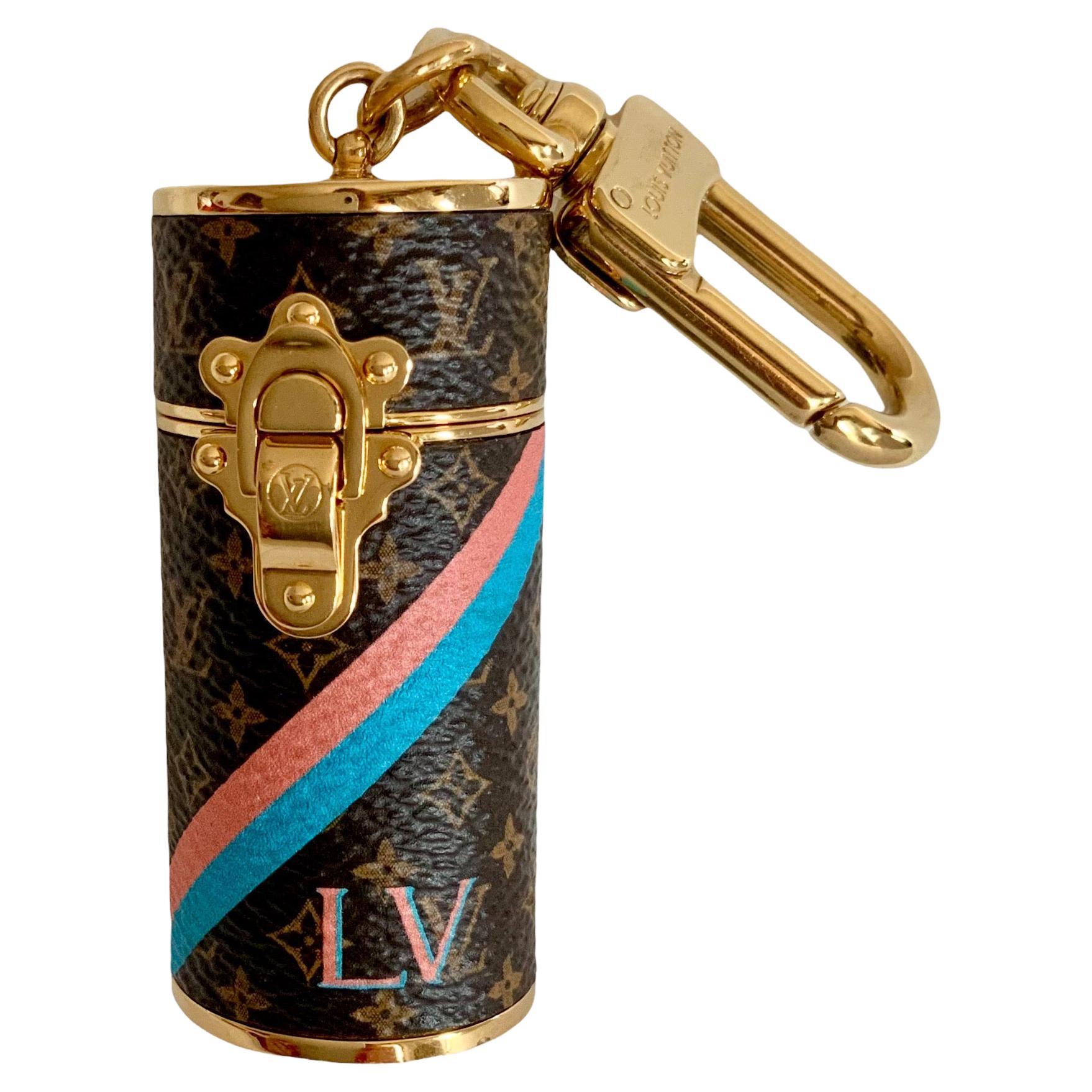 Louis Vuitton, Other, Louis Vuitton Lv Capital Dragonne Bag Charm And Key  Holder Embossed Leather Blue