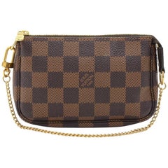 Louis Vuitton Mini Pochette Accessories Ebene Damier Canvas Bag