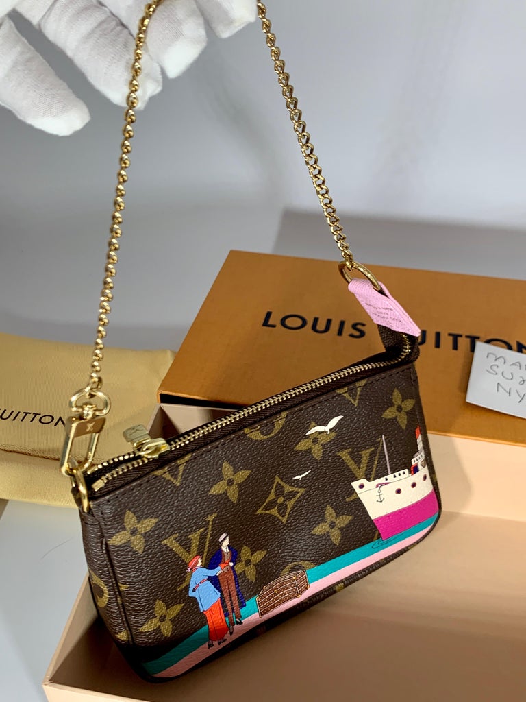 Louis Vuitton Monogram Stamp Canvas Mini Pochette Bag.  Luxury