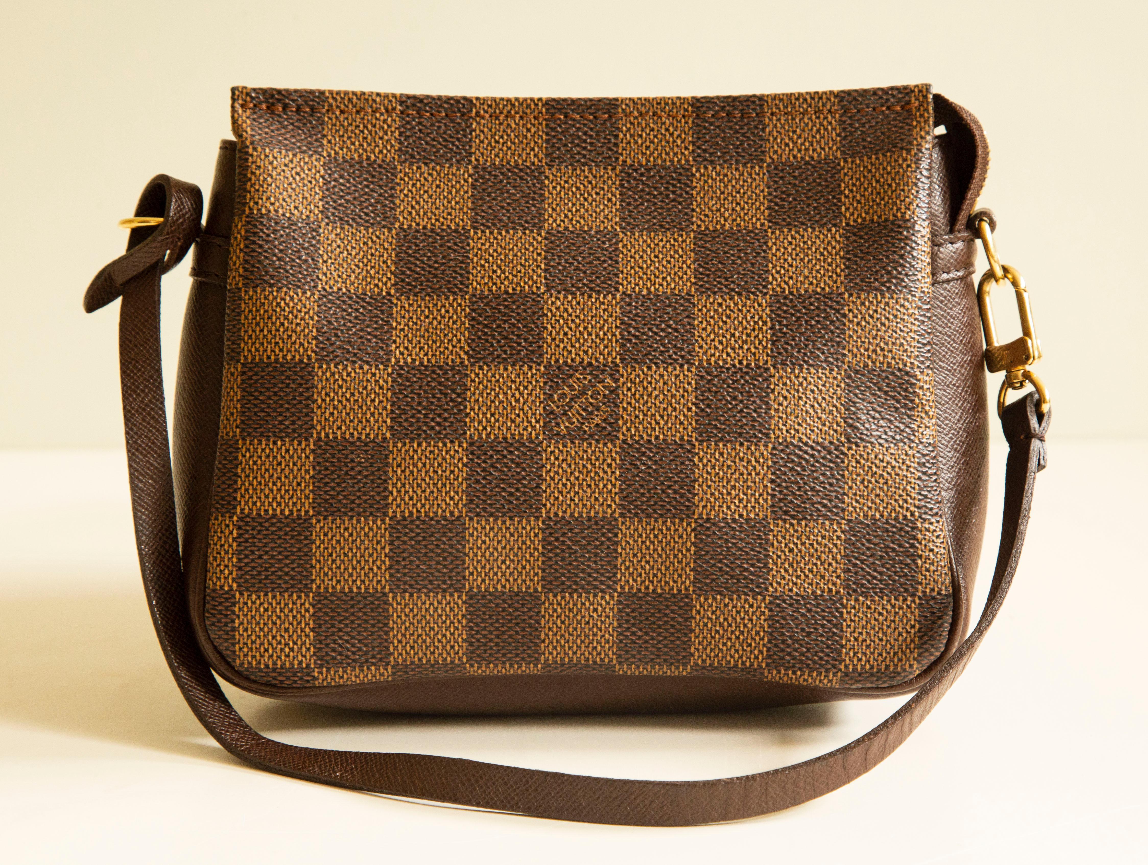 Brown Louis Vuitton Mini Trousse Make Up Damier Ebene Vintage Handbag