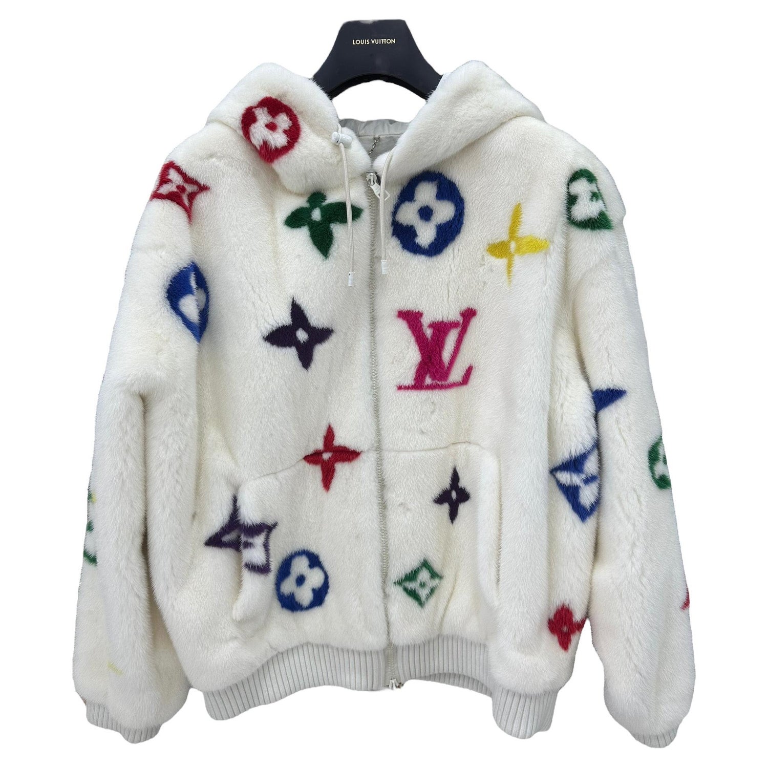 LV Luxury Monogram Fleece Fur Fabric HYMR883 for Winter Coats