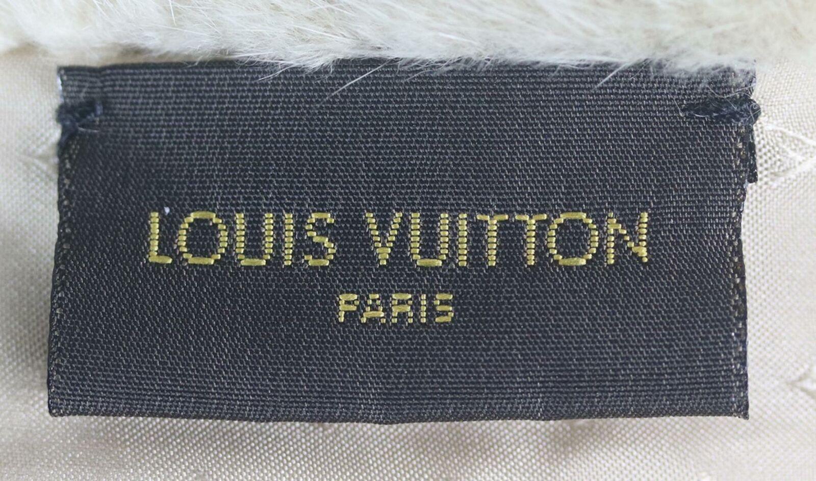 Beige Louis Vuitton Minkgram Monogram Mink Fur Scarf