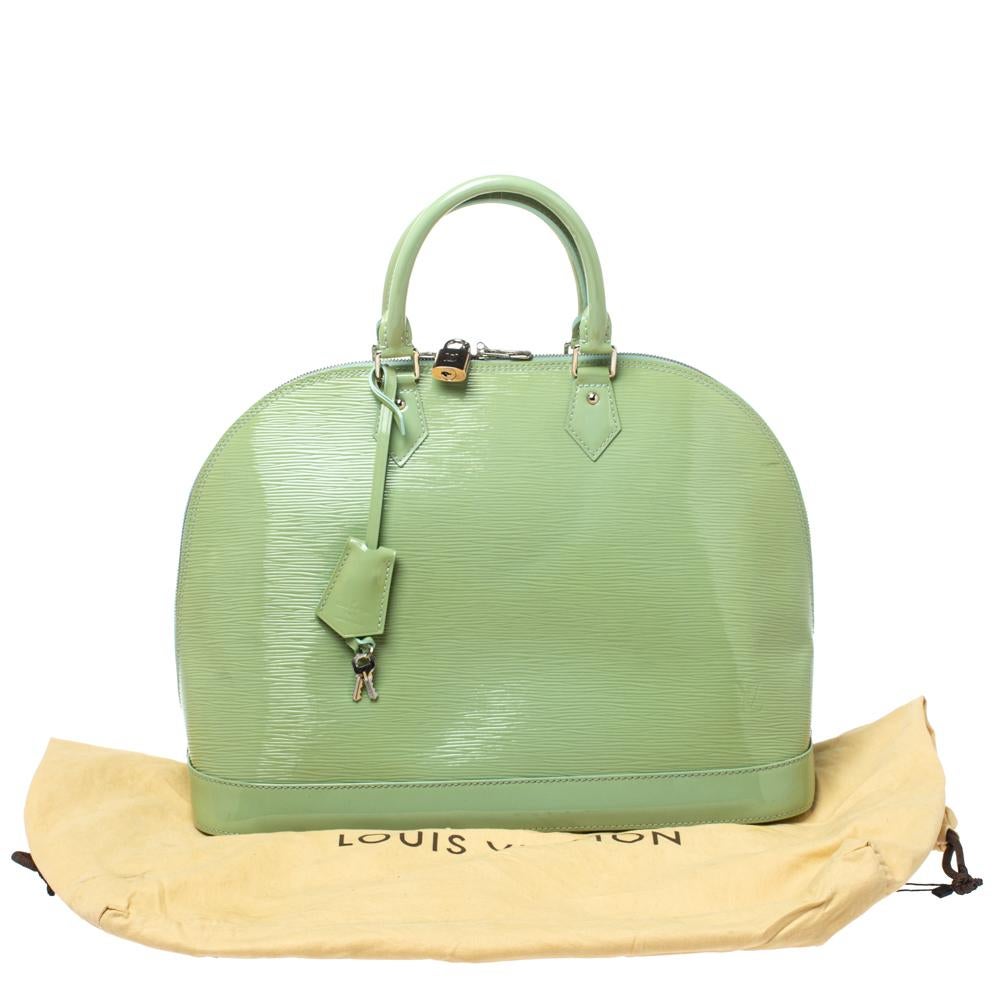 Louis Vuitton Mint Green Electric Epi Leather Alma GM Bag 5
