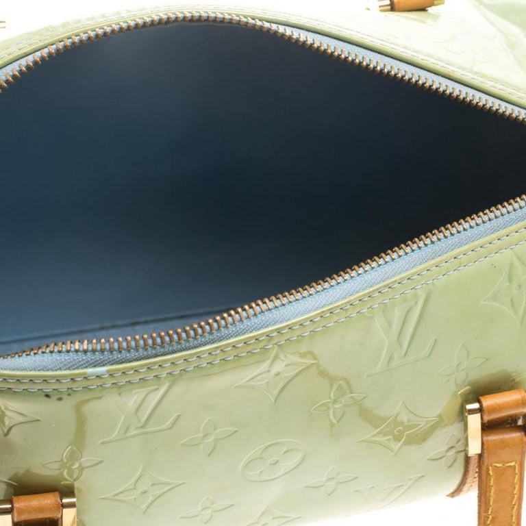 Louis Vuitton Mint Green Monogram Vernis Bedford Bag For Sale at