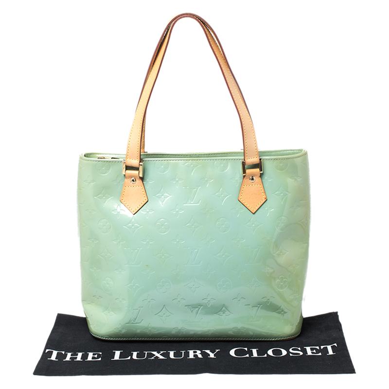 Louis Vuitton Mint Green Vernis Monogram Houston Bag 5