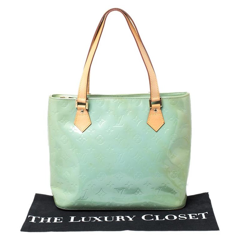 Louis Vuitton Mint Green Vernis Monogram Houston Bag at 1stDibs