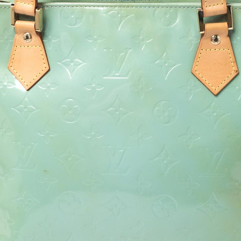 Louis Vuitton Green Monogram Vernis Houston Light green Leather