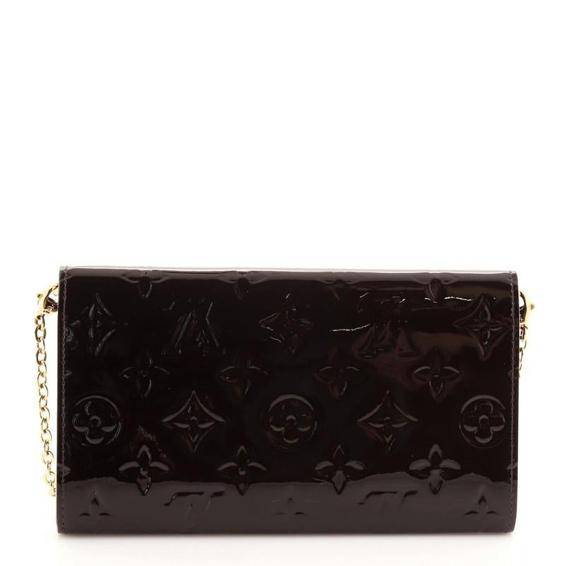 Black Louis Vuitton Mira Chain Clutch Monogram Vernis