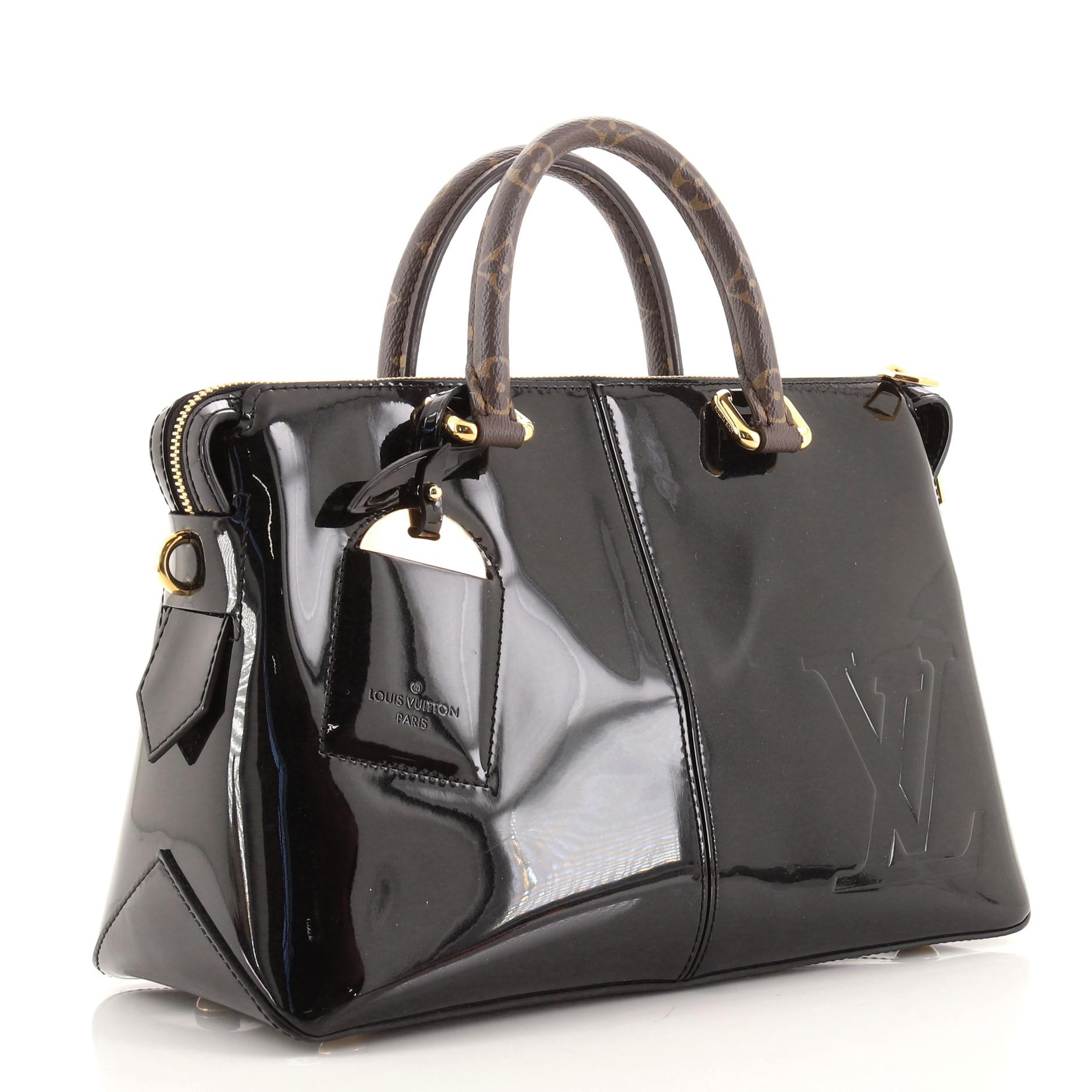 Louis Vuitton Miroir Handtasche Vernis mit Monogramm aus Segeltuch (Schwarz)