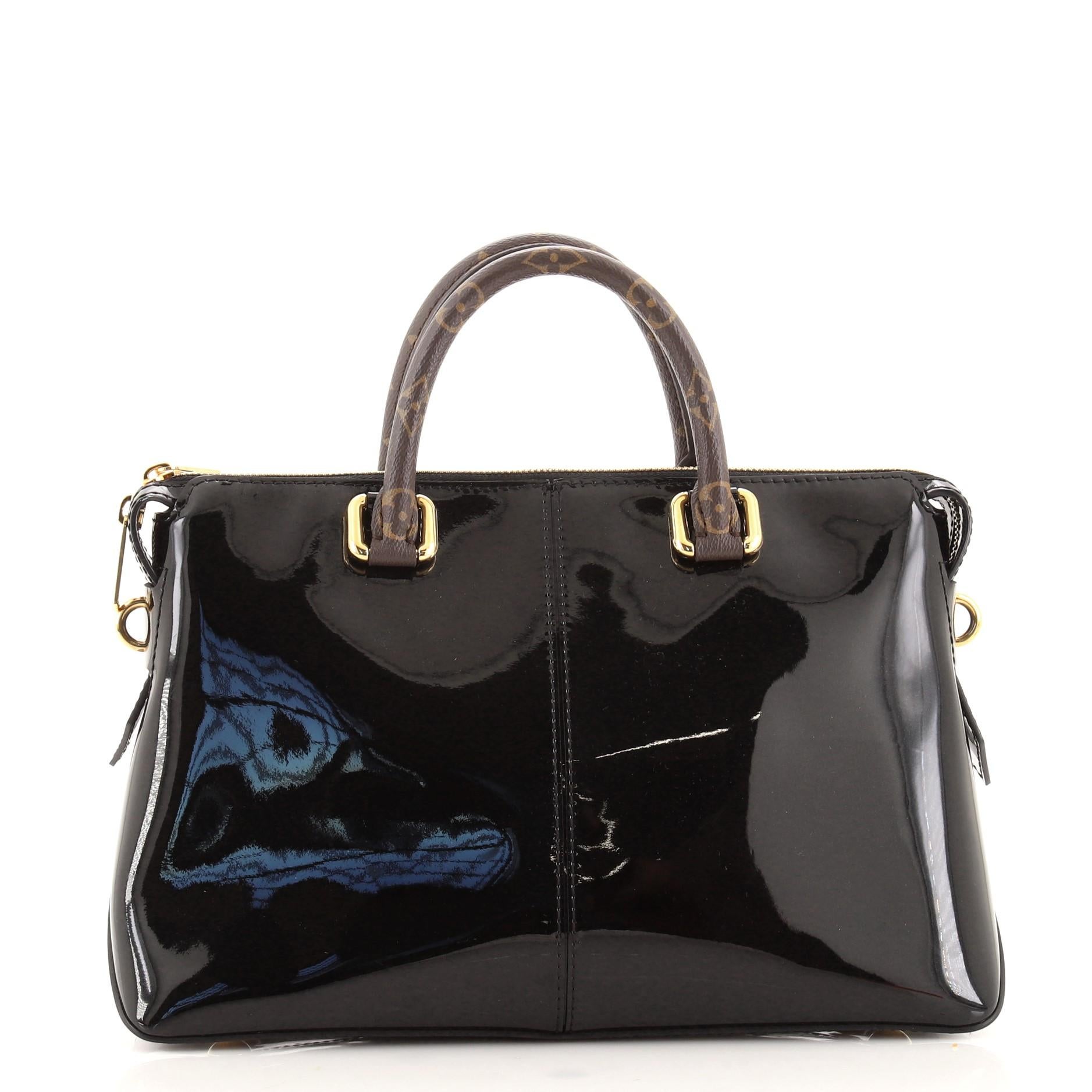 Louis Vuitton Miroir Handtasche Vernis mit Monogramm aus Segeltuch im Zustand „Gut“ in NY, NY