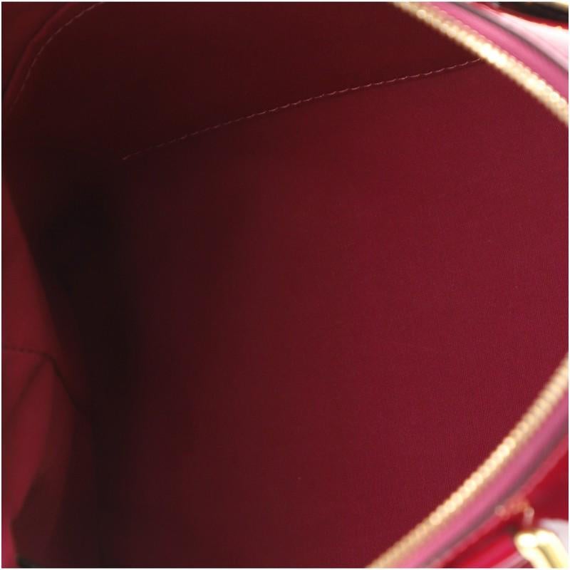 Red Louis Vuitton Miroir Handbag Vernis with Monogram Canvas