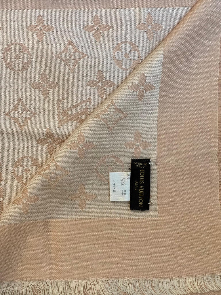 Louis Vuitton Misty Pink Monogram Shawl Scarf/Wrap Size 56X56, Excellent at  1stDibs