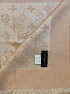 Louis Vuitton Misty Pink  Monogram Shawl Scarf/Wrap Size 56X56, Excellent