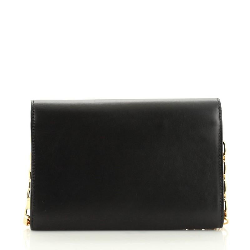 Black Louis Vuitton Chain Louise Clutch Leather with Python GM