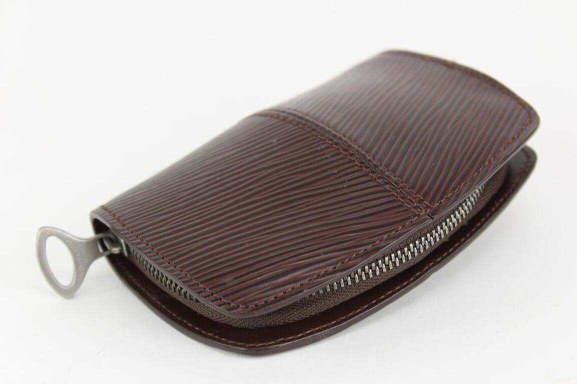 Black Louis Vuitton Moka Brown Epi Leather Demi Lune Zippy Coin Purse 14lvs1230 For Sale