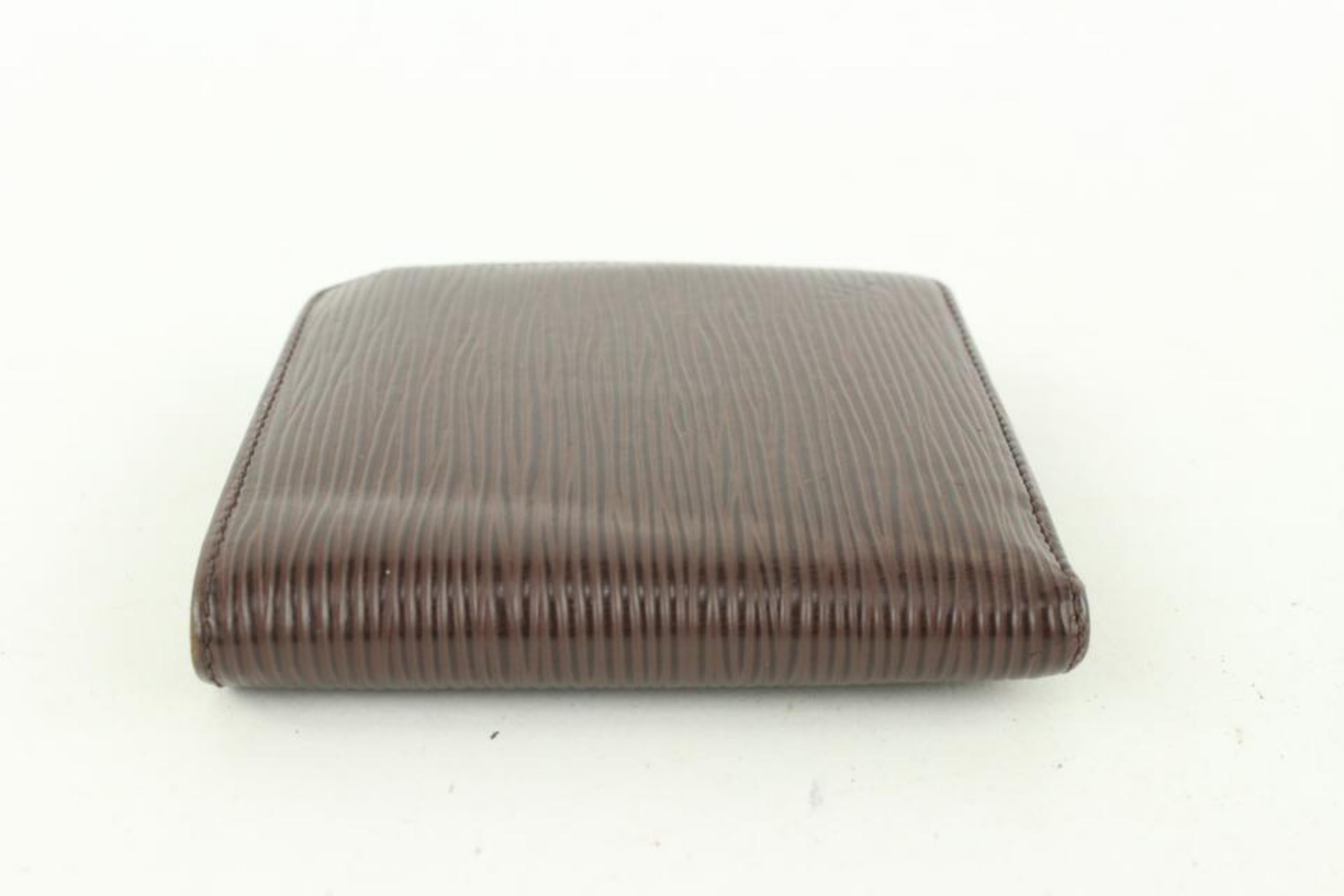 Black Louis Vuitton Moka Brown Epi Leather Slender Multiple Marco Florin Wallet 1LV52a