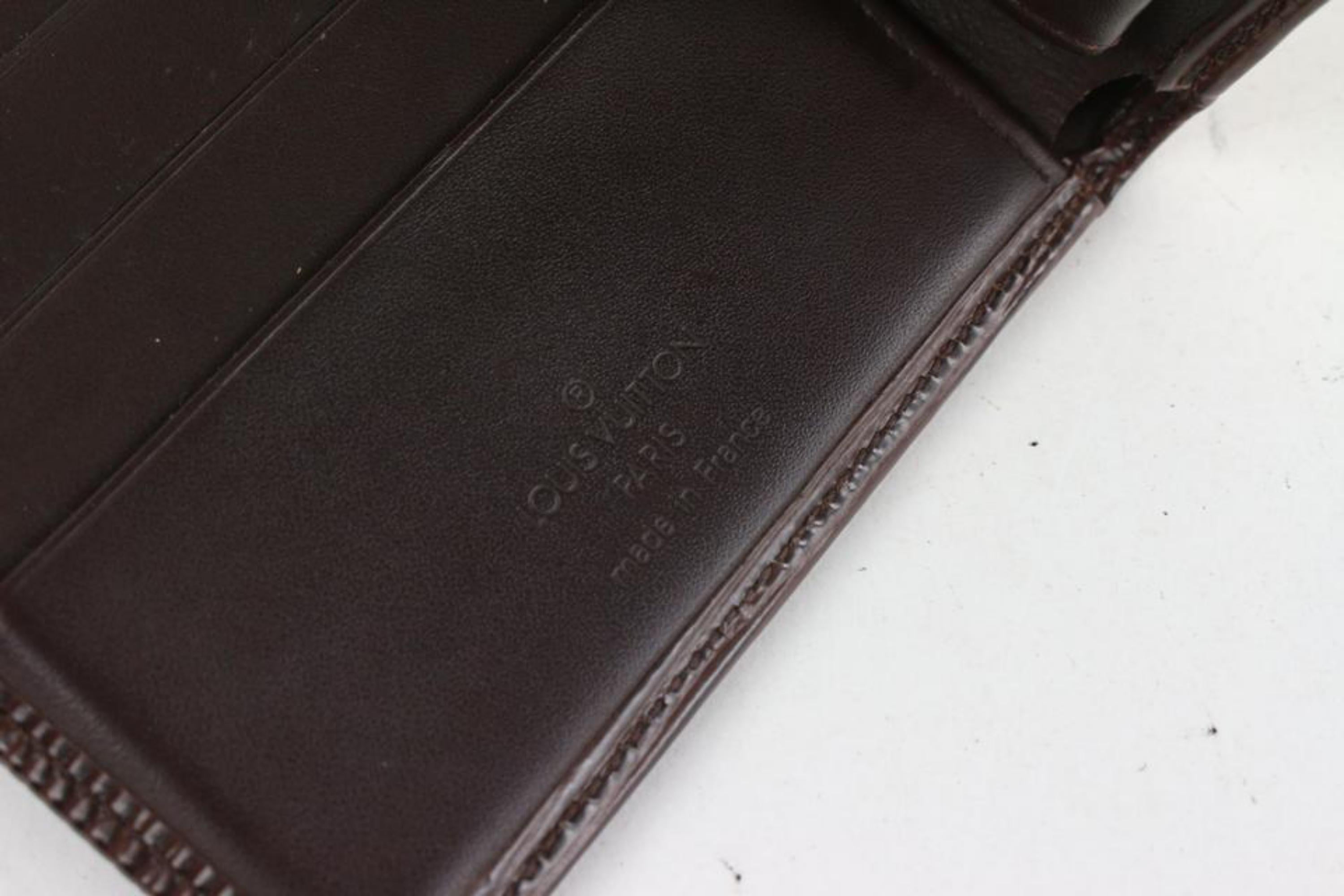 Women's Louis Vuitton Moka Brown Epi Leather Slender Multiple Marco Florin Wallet 1LV52a