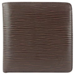 Louis Vuitton Moka Brown Epi Leather Slender Multiple Marco Florin Wallet 1LV52a