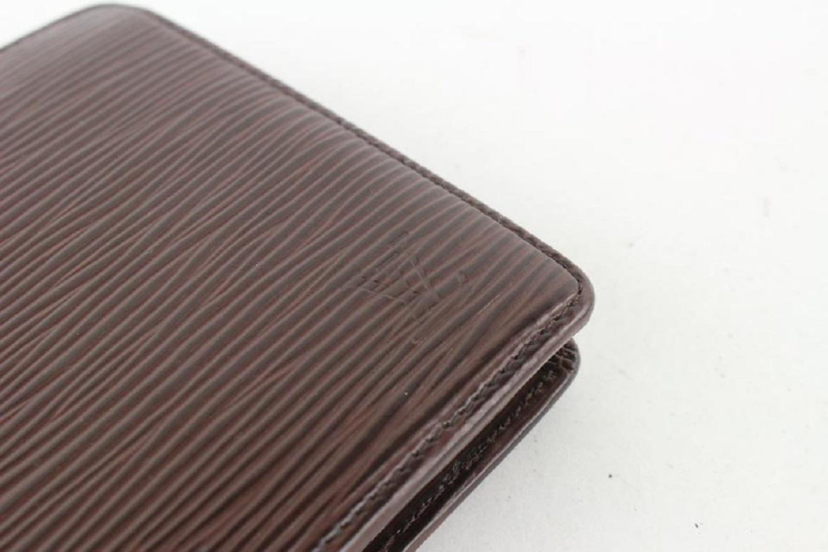 Women's Louis Vuitton Moka Brown Epi Leather Slender Multiple Marco Florin Wallet For Sale