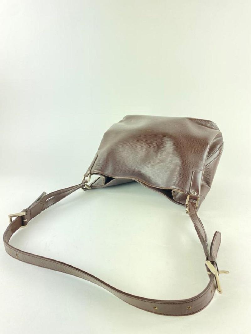 Louis Vuitton Moka Epi Leather Brown Manadara MM Hobo  Shoulder bag 3lvm128 For Sale 1